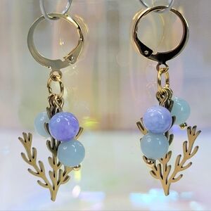 Beachy Quartz Artisan Earrings - Handmade Gemstone Summer Beach Aesthetic - D059